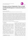 Research paper thumbnail of Perception and Uses of Stakeholders’ Power on Health and Safety Risk Management in Construction Projects in Tanzania