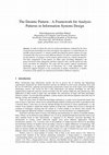 Research paper thumbnail of The Deontic Pattern-A Framework for Analysis Patterns in Information Systems Design