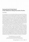 Research paper thumbnail of Saving the Bar BC Dude Ranch : A New Method for Setting Preservation Priorities