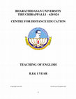 Research paper thumbnail of TEACHING OF ENGLISH