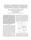 Research paper thumbnail of Classification of Graphomotor Impressions Using Convolutional Neural Networks: An Application to Automated Neuro-Psychological Screening Tests