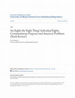 Research paper thumbnail of Are Rights the Right Thing? Individual Rights, Communitarian Purposes and America's Problems (Book Review)