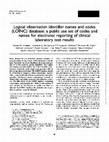 Research paper thumbnail of Logical observation identifier names and codes (LOINC) database: a public use set of codes and names for electronic reporting of clinical laboratory test results