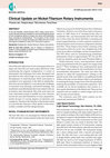 Research paper thumbnail of Clinical Update on Nickel-Titanium Rotary Instruments