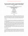 Research paper thumbnail of Pre-service primary teachers' constructed knowledge of physical science concepts in Singapore, Taiwan and the US