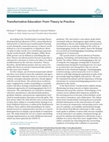 Research paper thumbnail of Transformative Education: From Theory to Practice - Daring to Re-Imagine and Re-Innovate