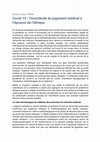 Research paper thumbnail of Covid-19 : L'incertitude du jugement médical à l'épreuve de l'éthique