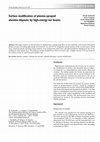 Research paper thumbnail of Surface modification of plasma-sprayed alumina deposits by high-energy ion beams