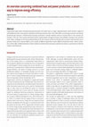 Research paper thumbnail of An overview concerning combined heat and power production: a smart way to improve energy efficiency