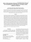 Research paper thumbnail of Effect of Dissemination of Resources and Information Method for Overnutrition Prevention Behavior on Primary School Children in Makassar