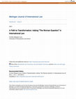 Research paper thumbnail of A Path to Transformation: Asking “The Woman Question” in International Law