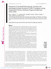 Research paper thumbnail of Experiences of increased food insecurity, economic and psychological distress during the COVID-19 pandemic among Supplemental Nutrition Assistance Program-enrolled food pantry clients