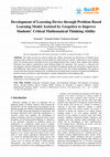 Research paper thumbnail of Development of Learning Device through Problem Based Learning Model Assisted by Geogebra to Improve Students’ Critical Mathematical Thinking Ability