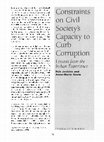 Research paper thumbnail of Constraints on Civil Society's Capacity to Curb Corruption Lessons from the Indian Experience