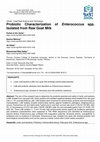 Research paper thumbnail of Probiotic Characterization of Enterococcus spp. Isolated from Raw Goat Milk