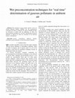 Research paper thumbnail of Wet preconcentration techniques for "real time" determination of gaseous pollutants in ambient air