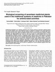 Research paper thumbnail of Biological screening of seventeen medicinal plants used in the traditional systems of medicine in Pakistan for antimicrobial activities