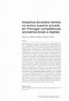 Research paper thumbnail of Impactos do ensino remoto no ensino superior privado em Portugal: competências socioemocionais e digitais