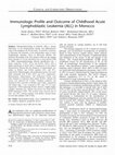 Research paper thumbnail of Immunologic Profile and Outcome of Childhood Acute Lymphoblastic Leukemia (ALL) in Morocco