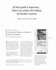 Research paper thumbnail of Al final queda la esperanza… Sobre Las sombras del mañana,de Norbert Lechner