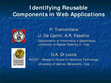 Research paper thumbnail of Identifying Reusable Components in Web Applications