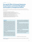 Research paper thumbnail of Sex-specific effect of intranasal vasopressin, but not oxytocin, on emotional recognition and perception in schizophrenia patients