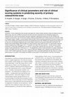 Research paper thumbnail of Significance of clinical parameters and role of clinical scoring systems in predicting severity of primary osteoarthritis knee