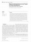 Research paper thumbnail of Method for Setting Environmental Targets in Product Development: Incorporating Use-Phase Impact by Subsystem