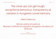 Research paper thumbnail of The close-ups can get rough: exceptional behaviour, transparency & variation in Hungarian vowel harmony