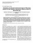 Research paper thumbnail of Evaluation of Wild and Commercial Types of Pleurotus Strains for Their Ability to Decolorize Cibacron Black W NN Textile Dye