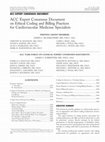 Research paper thumbnail of ACC expert consensus document on ethical coding and billing practices for cardiovascular medicine specialists