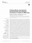 Research paper thumbnail of Framing effects reveal discrete lexical-semantic and sublexical procedures in reading: an fMRI study