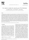 Research paper thumbnail of Two options to explain the ammonia gap in The Netherlands