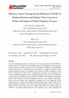 Research paper thumbnail of Effective Contact Tracing System Minimizes COVID-19 Related Infections and Deaths: Policy Lessons to Reduce the Impact of Future Pandemic Diseases