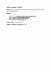 Research paper thumbnail of s response to reviews Title : Positive versus negative mental health in emerging adulthood : A national cross-sectional survey