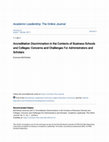 Research paper thumbnail of Accreditation Discrimination in the Contexts of Business Schools and Colleges: Concerns and Challenges For Administrators and Scholars