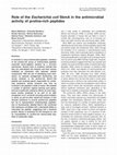 Research paper thumbnail of Role of the Escherichia coli SbmA in the antimicrobial activity of proline-rich peptides