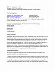 Research paper thumbnail of Sustainable World Syllabus Fall 2013