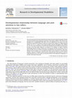 Research paper thumbnail of Developmental relationship between language and joint attention in late talkers