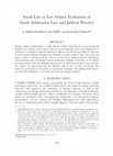 Research paper thumbnail of Saudi Law as Lex Arbitri: Evaluation of Saudi Arbitration Law and Judicial Practice