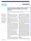 Research paper thumbnail of Sexuality and obesity, a gender perspective: results from French national random probability survey of sexual behaviours