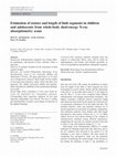 Research paper thumbnail of Estimation of stature and length of limb segments in children and adolescents from whole-body dual-energy X-ray absorptiometry scans