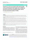 Research paper thumbnail of Tooth loss and associated self-rated health and psychological and subjective wellbeing among community-dwelling older adults: A cross-sectional study in India