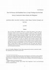 Research paper thumbnail of How Do Persons with Disabilities Earn a Living?: Findings from the Field Survey Conducted in Metro Manila, the Philippines, a paper presented at the Far …