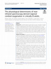 Research paper thumbnail of The physiological determinants of near-infrared spectroscopy-derived regional cerebral oxygenation in critically ill adults