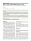 Research paper thumbnail of Effect of Dental Environment Stressors and Coping Mechanisms on Perceived Stress in Postgraduate Dental Students