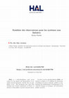 Research paper thumbnail of Synthèse des observateurs pour les systèmes non linéaires. (Synthesis of observers for nonlinear systems)