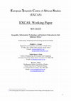 Research paper thumbnail of Working Paper WP / 19 / 035 Inequality , Information Technology and Inclusive Education in Sub-Saharan Africa 1 Forthcoming : Technological Forecasting and Social Change