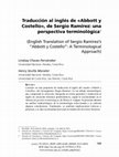 Research paper thumbnail of Traducción al inglés de «Abbott y Costello», de Sergio Ramírez: una perspectiva terminológica