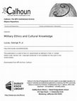 Research paper thumbnail of Military Ethics and Cultural Knowledge